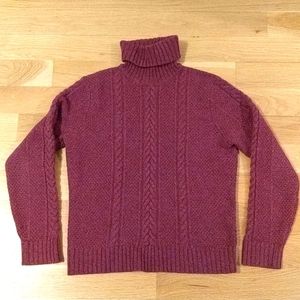 Ann Taylor cable knit turtleneck wool sweater